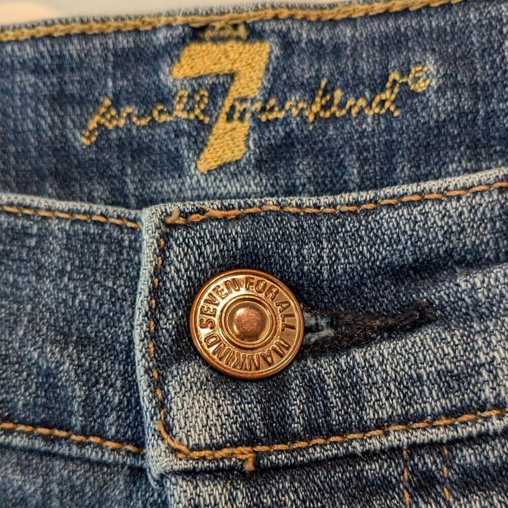 7 For All Mankind Jeans Women's 26 Blue Josefina Skinny Boyfriend Button-Fly - Picture 6 of 16